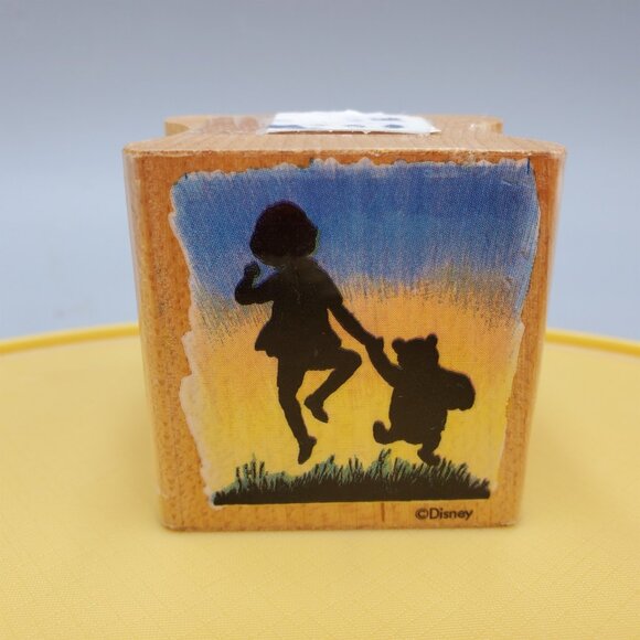 Christopher Robin Winnie Pooh Bear Rubber Stamp Forever Friends Wood Mounted - Picture 1 of 5